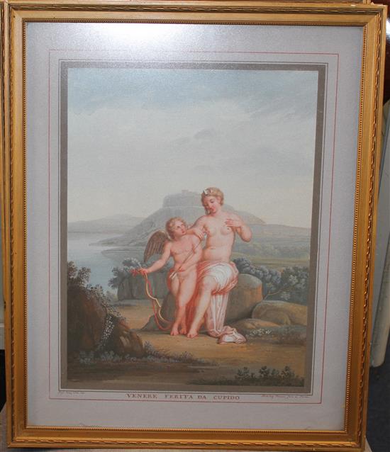 Michelangelo Maestri (1779–c.1812) Arianna E Bacco Vulcano e Pallade Giove e Antiope Teti; Nascita di Venere and Venere Ferita da Cupid